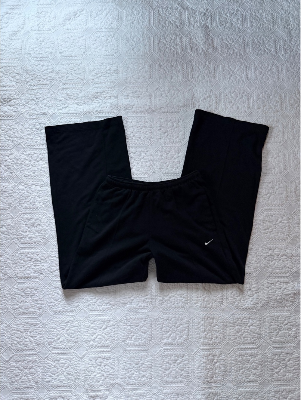 Nike Black Elastic Waistband Pants with Swoosh Logo,m